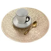 6pcs Metallic Round Non-Slip Placemats for Dining
