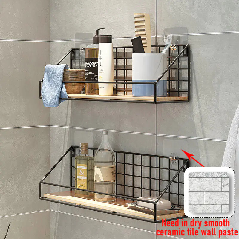Iron Wall Shelf Organizer for Kitchen and Bathroom Tools