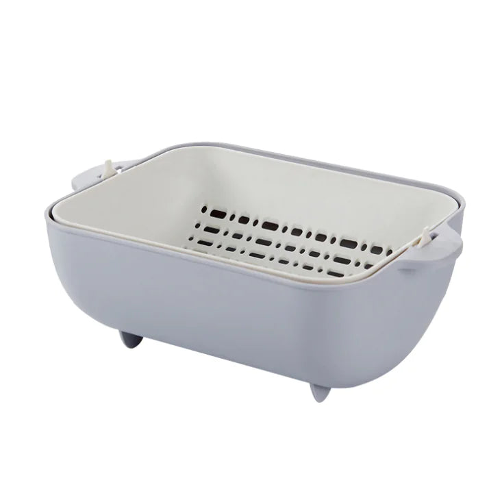 Collapsible Drain Basket and Vegetable Washing Bowl