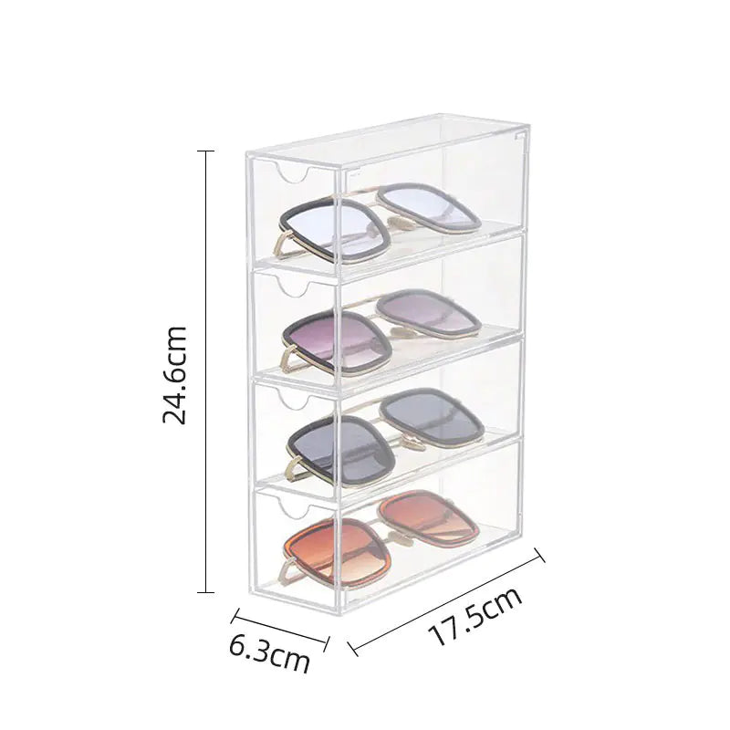 Acrylic Stackable Eyewear Display Box with Dust Cover