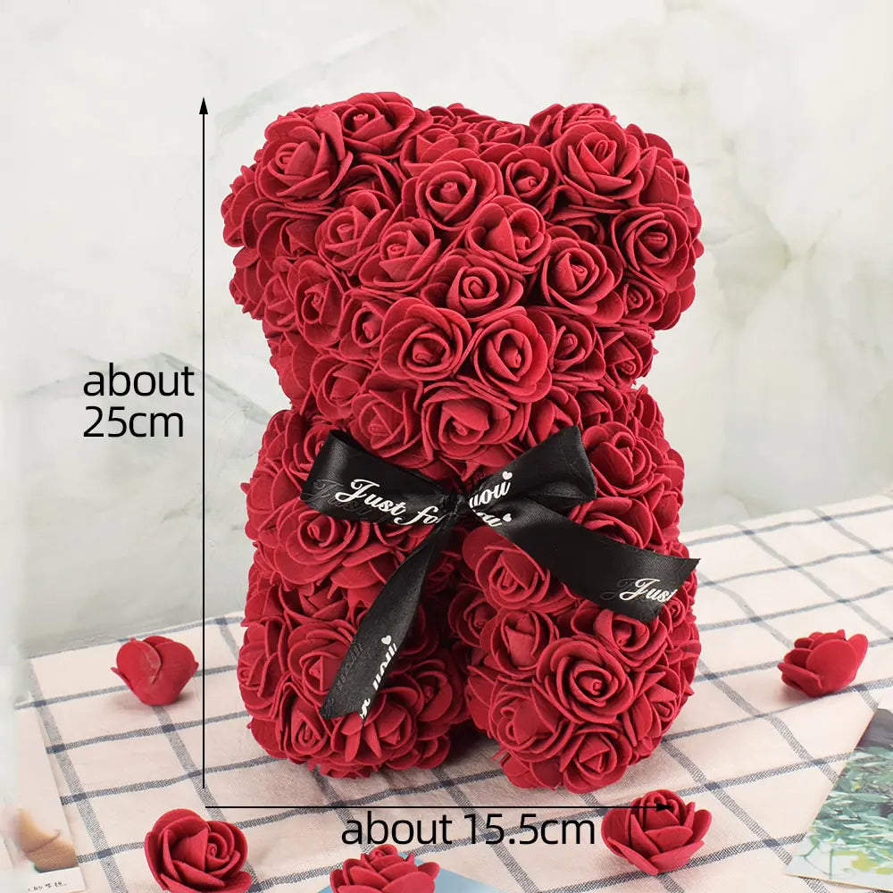 Artificial Flower Rose Bear