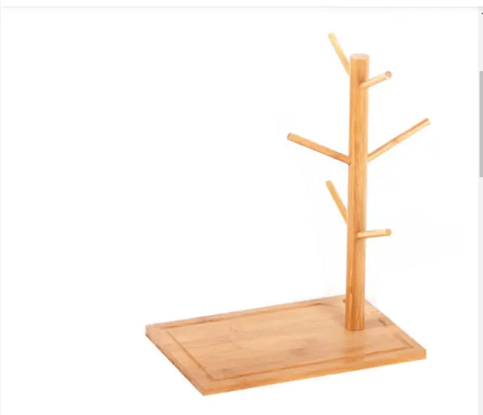 Bamboo Wood Cup and Wine Glass Holder Storage Rack