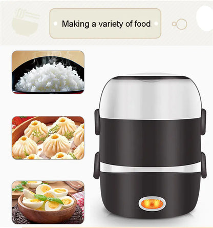 Multi-Function Electric Lunch Box and Mini Rice Cooker