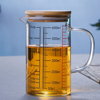 Wholesale Glass Measuring Cup with Lid and Handle