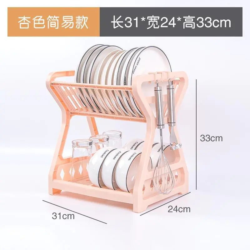 Two-Tier Kitchen Storage Rack for Bowls and Utensils