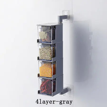 Creative Multifunctional Kitchen Spice Organizer Wall-Mounted