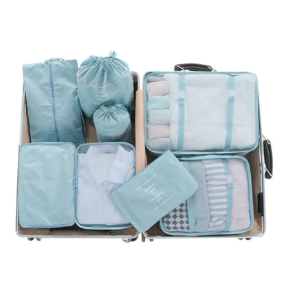 8-Piece Travel Organizer Set with Luggage Bags