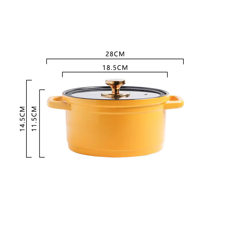 Nordic Ceramic Large Capacity Color Glaze Stock Pot