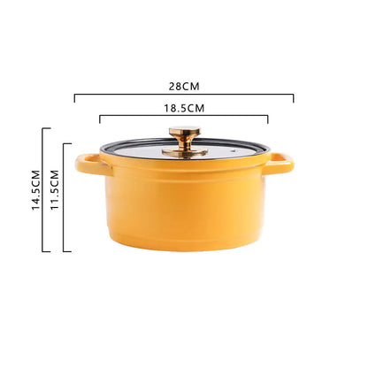 Nordic Ceramic Large Capacity Color Glaze Stock Pot