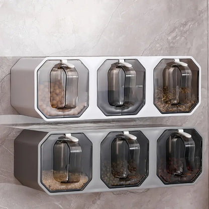Punch-Free Wall-Mounted Seasoning Jar for Kitchen