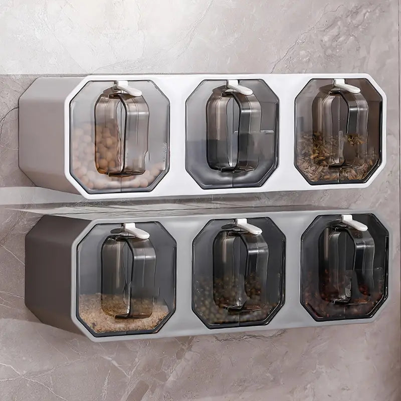 Punch-Free Wall-Mounted Seasoning Jar for Kitchen