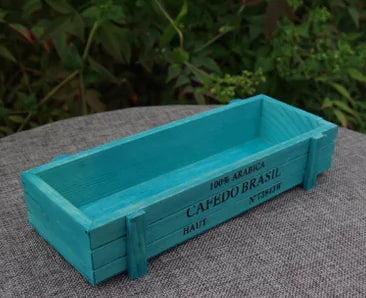 Vintage Wooden Succulent Planter Box (Rectangular)