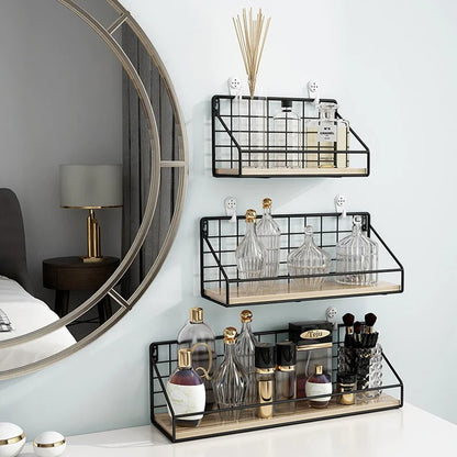 Iron Wall Shelf Organizer for Kitchen and Bathroom Tools