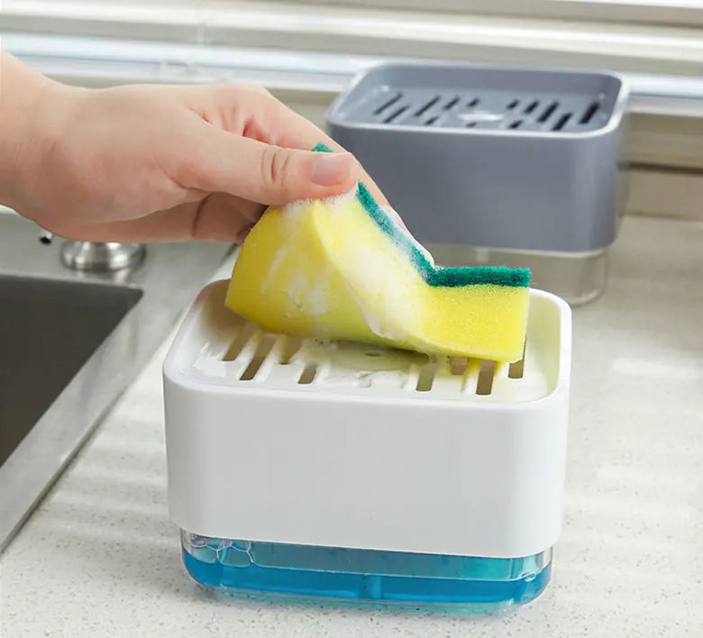 Liquid Feeder and Kitchen Brush Soap Dispenser Box