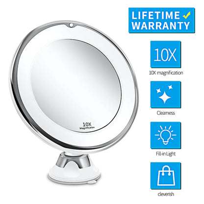 LED Vanity Mirror with Fill Light and 10X Magnification