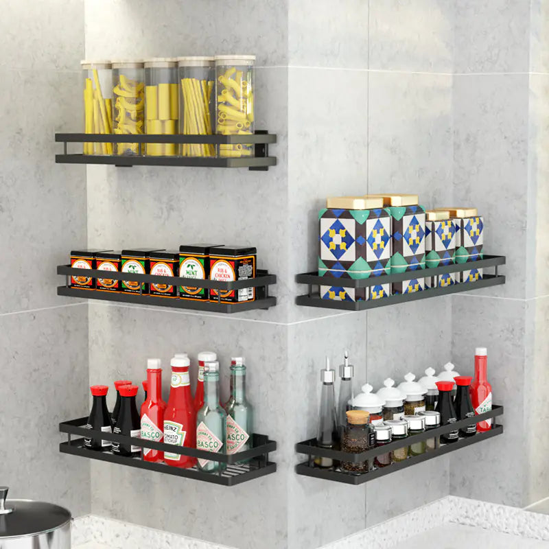 Wall-Mounted Kitchen Spice Rack and Organizer Shelf
