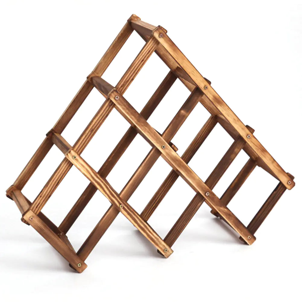 Folding Wine Rack for Bottles and Glasses