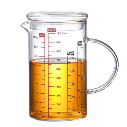 Wholesale Glass Measuring Cup with Lid and Handle