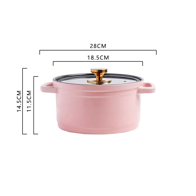 Nordic Ceramic Large Capacity Color Glaze Stock Pot