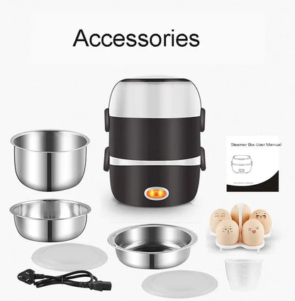 Multi-Function Electric Lunch Box and Mini Rice Cooker