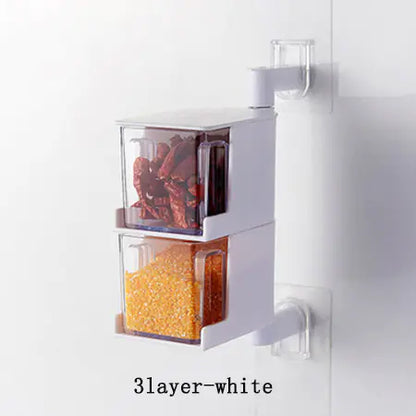 Creative Multifunctional Kitchen Spice Organizer Wall-Mounted