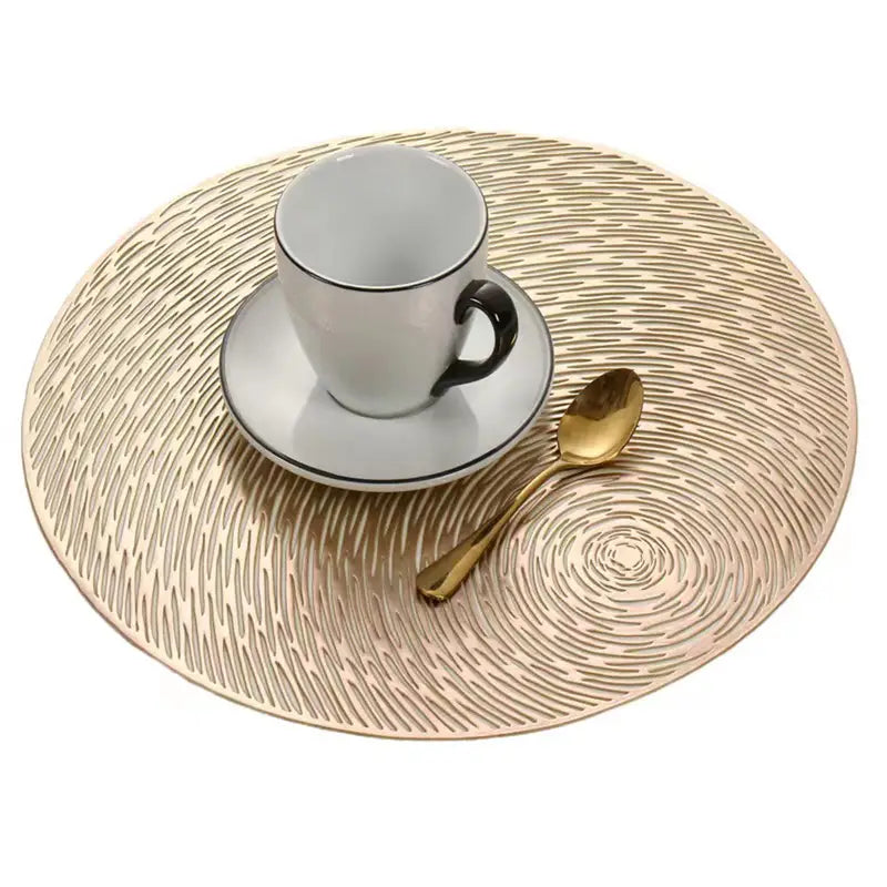 6pcs Metallic Round Non-Slip Placemats for Dining