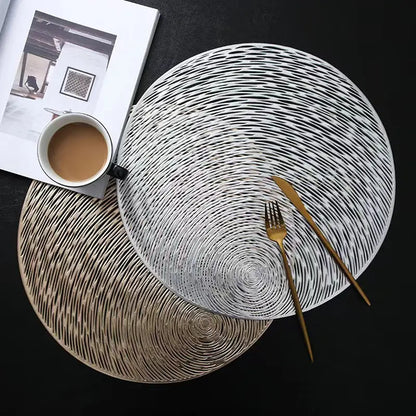 6pcs Metallic Round Non-Slip Placemats for Dining