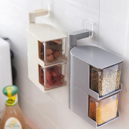 Creative Multifunctional Kitchen Spice Organizer Wall-Mounted