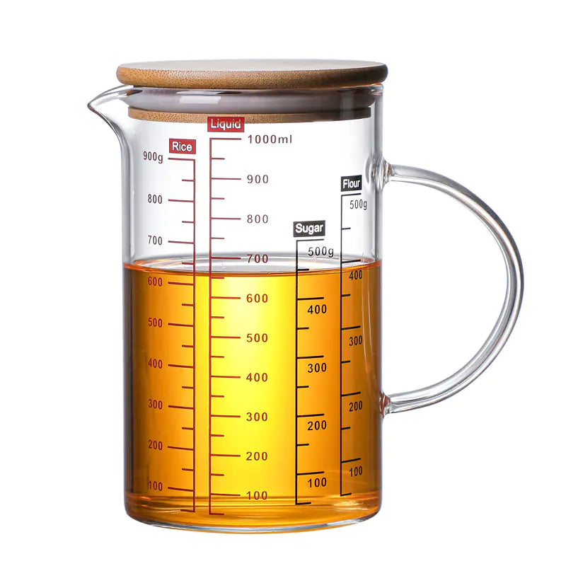 Wholesale Glass Measuring Cup with Lid and Handle
