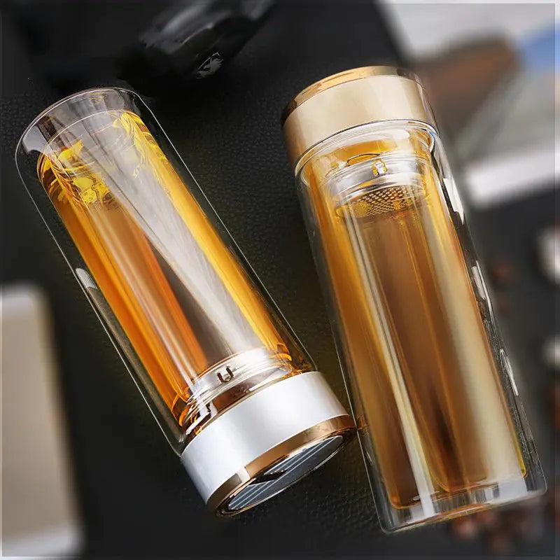 500ml Double-Walled Thick Glass Tea Infuser Cup