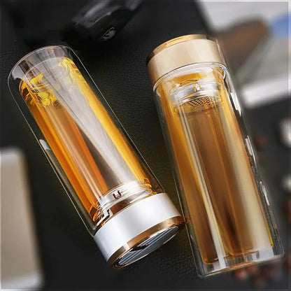 500ml Double-Walled Thick Glass Tea Infuser Cup