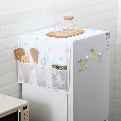 Waterproof PEVA Printed Refrigerator Cover with Pockets