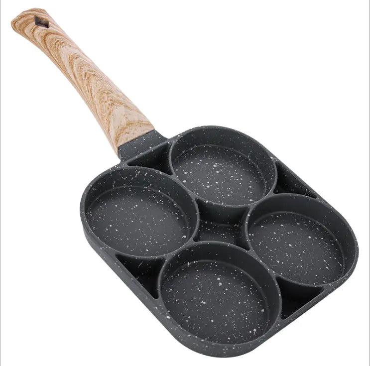 New Non-Stick 4-Hole Frying Pan for Eggs and Burgers