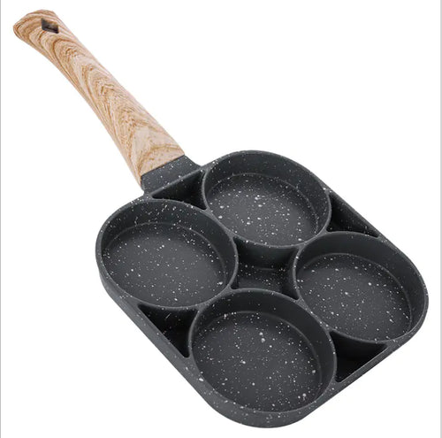 New Non-Stick 4-Hole Frying Pan for Eggs and Burgers