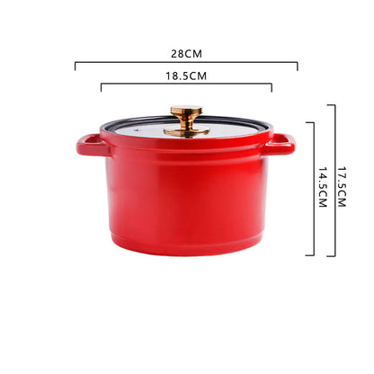 Nordic Ceramic Large Capacity Color Glaze Stock Pot