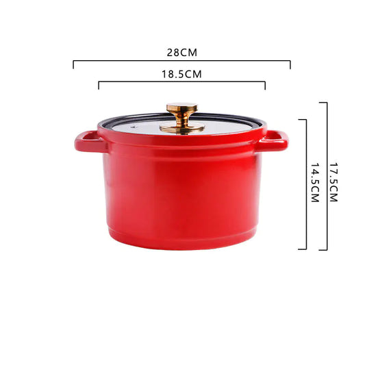 Nordic Ceramic Large Capacity Color Glaze Stock Pot