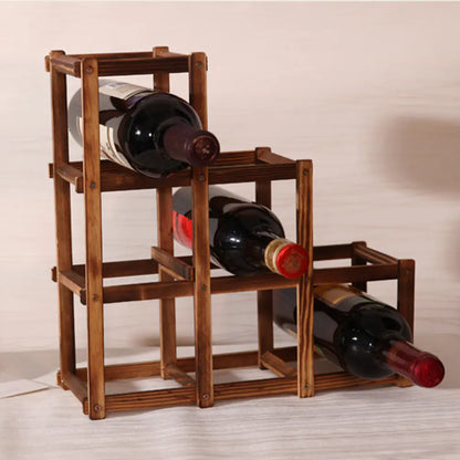 Folding Wine Rack for Bottles and Glasses
