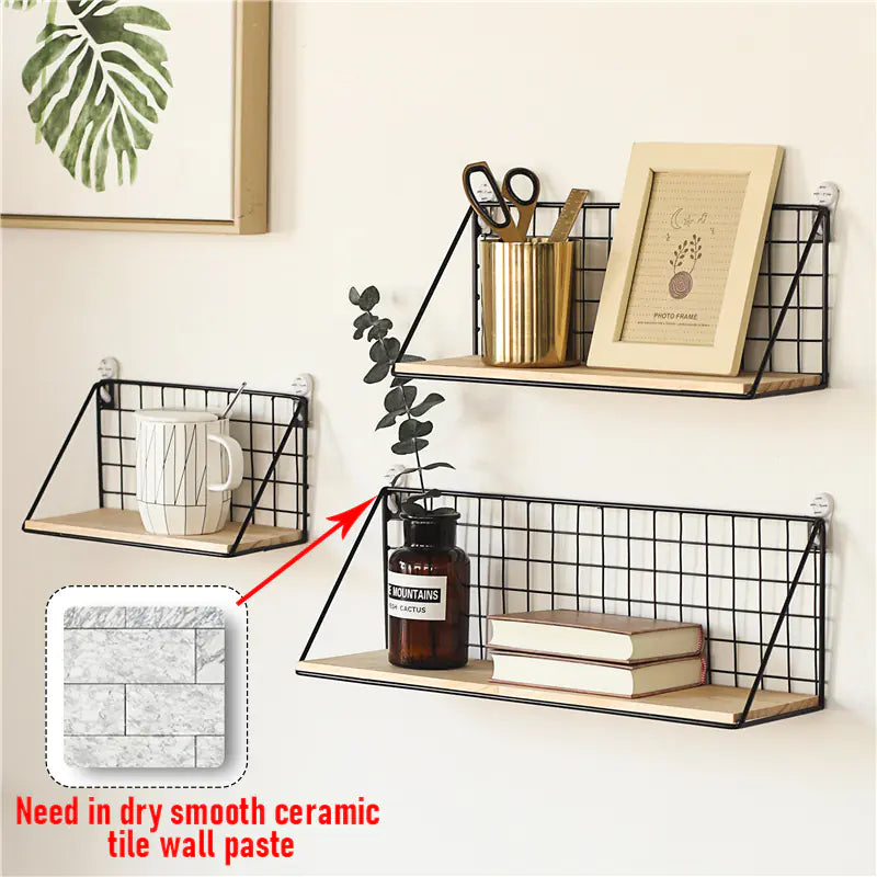 Iron Wall Shelf Organizer for Kitchen and Bathroom Tools