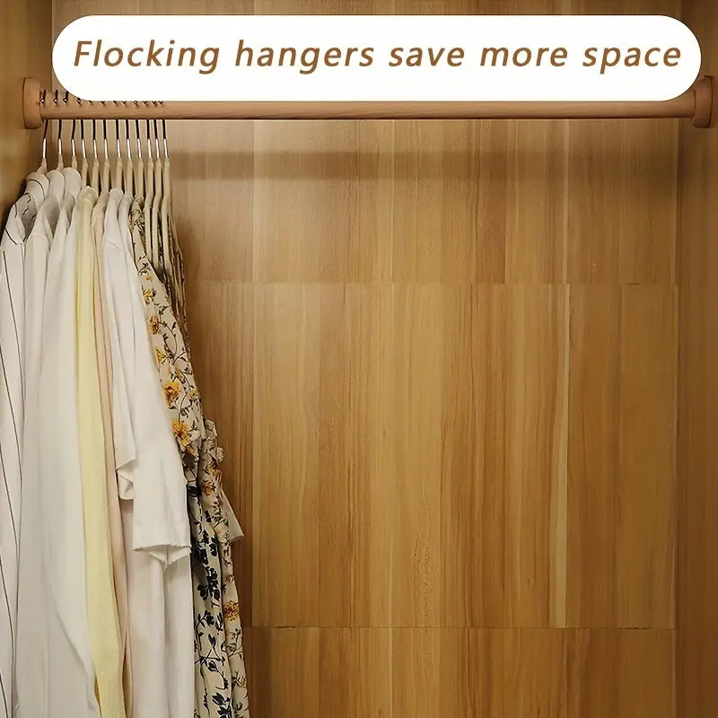 Space-Saving Non-Slip Flocking Hangers for Clothes