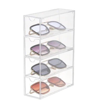 Acrylic Stackable Eyewear Display Box with Dust Cover