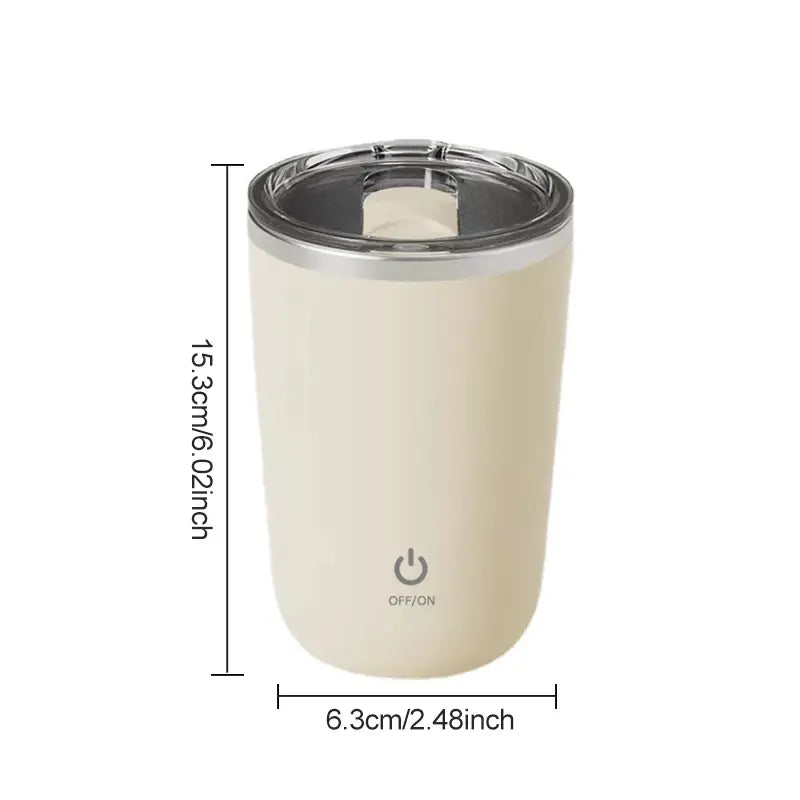 Automatic Stirring Coffee Mug with Lid, Stainless Steel