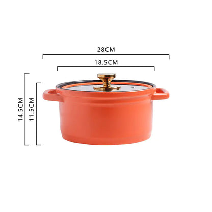 Nordic Ceramic Large Capacity Color Glaze Stock Pot