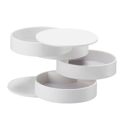 Rotating Jewelry Organizer Box with Velvet Cover