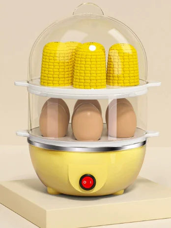 Double Layer Egg Cooker and Steamer for Breakfast