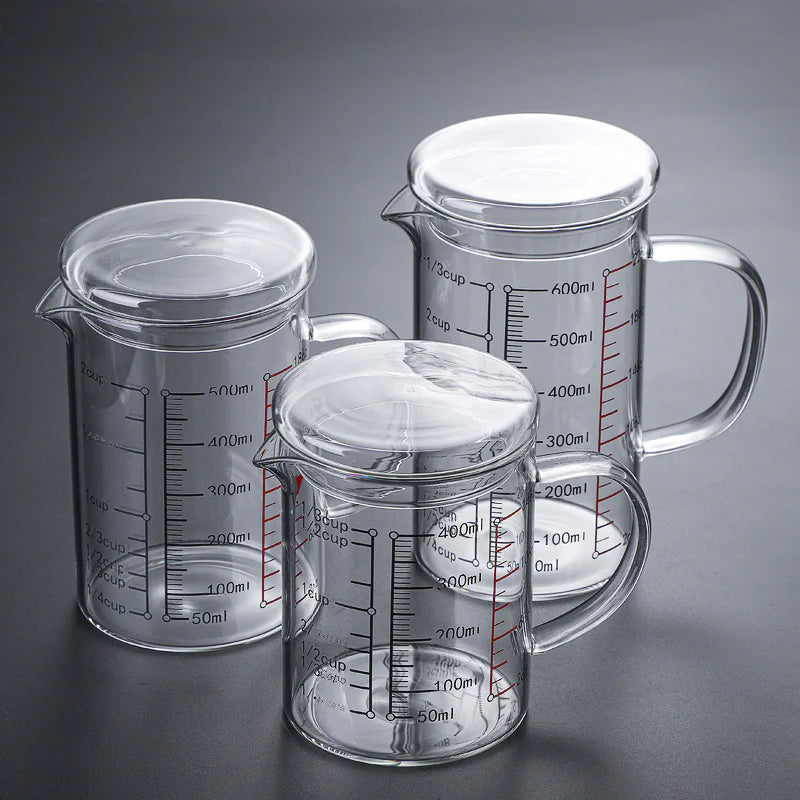 Wholesale Glass Measuring Cup with Lid and Handle
