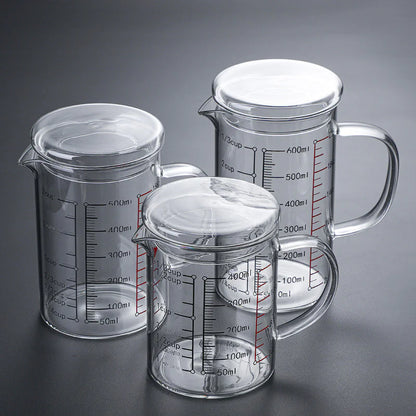 Wholesale Glass Measuring Cup with Lid and Handle