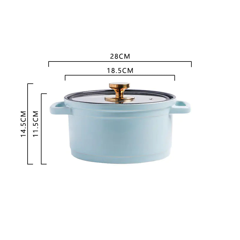 Nordic Ceramic Large Capacity Color Glaze Stock Pot