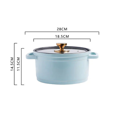 Nordic Ceramic Large Capacity Color Glaze Stock Pot