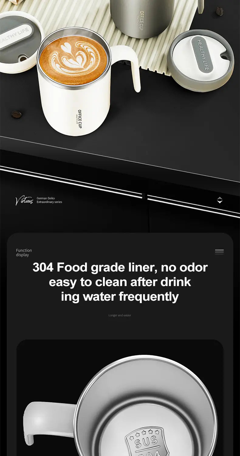 Insulated Coffee Mug with Lid - Portable Practical Gift