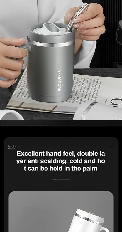 Insulated Coffee Mug with Lid - Portable Practical Gift